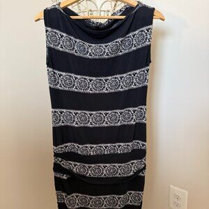 BCBGMAXAZARIA Black Stretch Side Ruched Dress XS